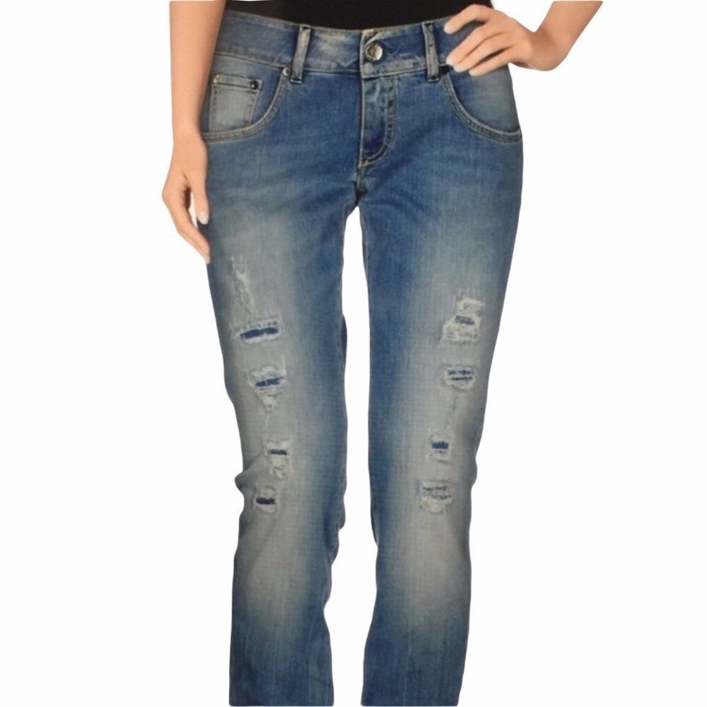 Ra-Re Mid Rise Denim Straight Leg Distressed Jeans 26x31 NEW